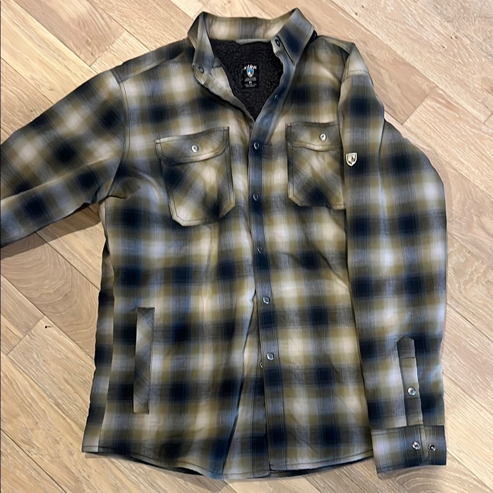 Kuhl Black and Tan Lightweight Shirt Jacket